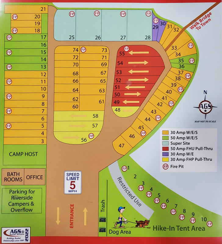 Marys Campground Map in Lava Hot Springs Idaho